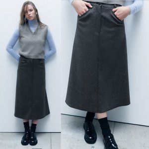 NEW ZARA wool cape 2179 skirt